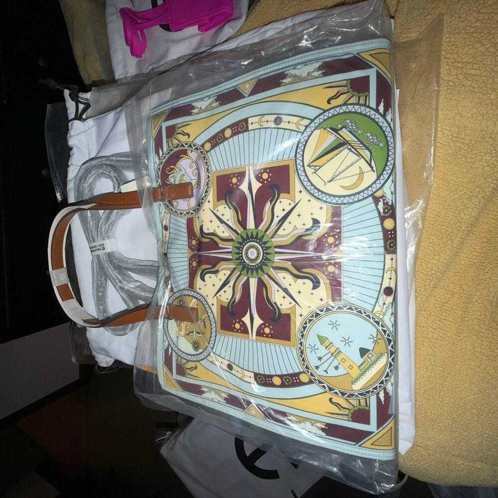 TITLE: Tory Burch Printed Nylon Ella Tote Burgundy Sundial New With Tags